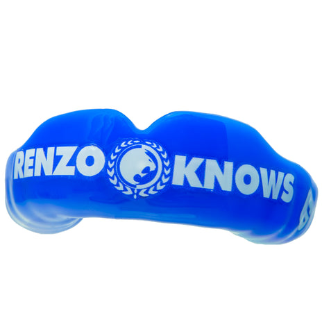 Renzo Gracie special edition mouthguard in blue for ju-jitsu, wrestling, muay thai, kickboxing, MMA.  GuardLab is the official mouthguard partner to Renzo Gracie Academies