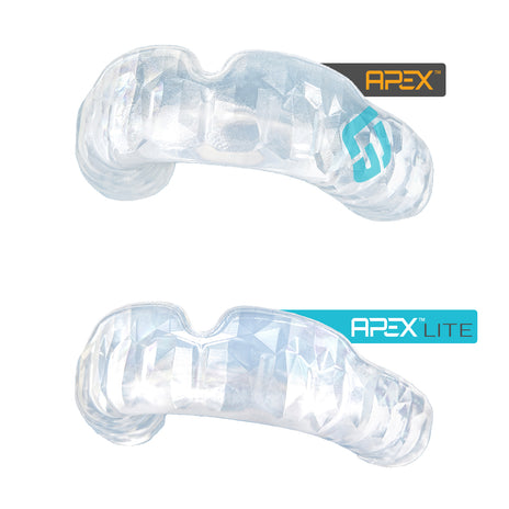 Save with our 2-pack APEX and APEX Lite mouthguard bundle, best fitting mouthguard for all sports